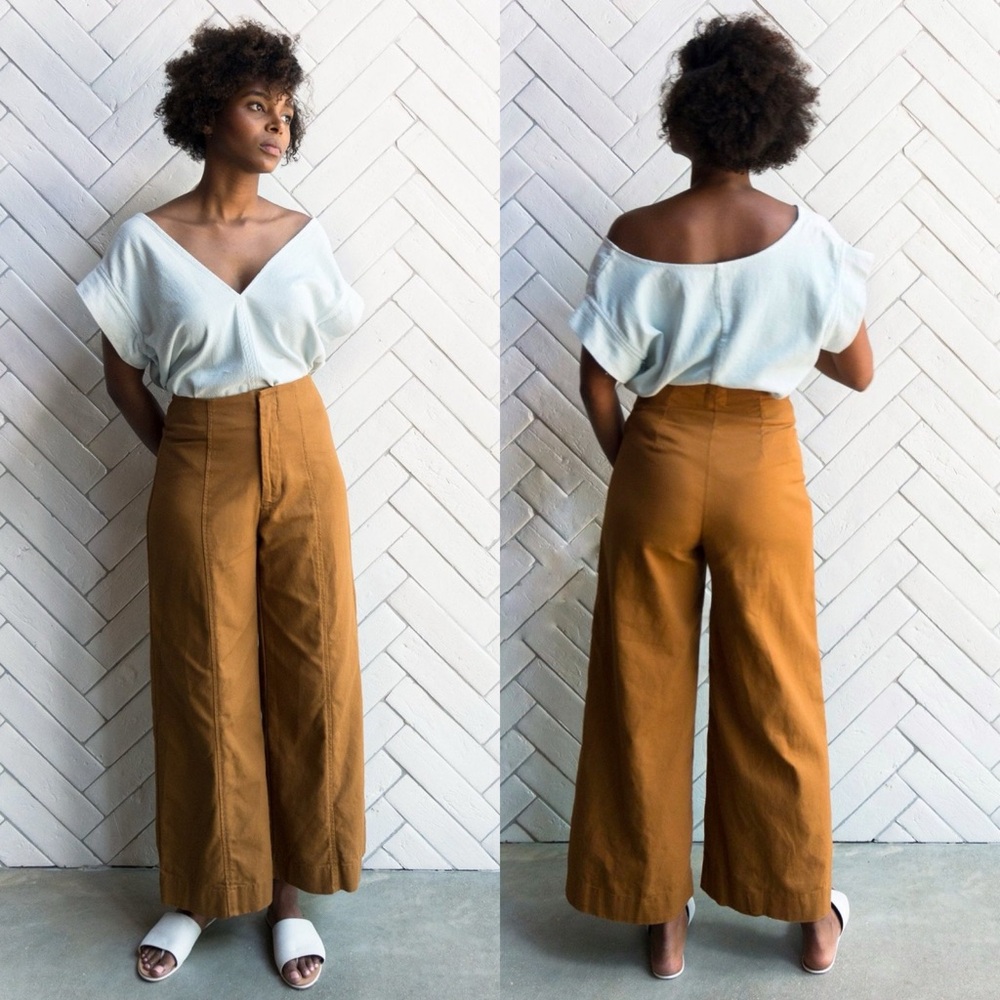 ESBY Lucia Seamed Ankle Pant in Camel | Size 2 | NWOT